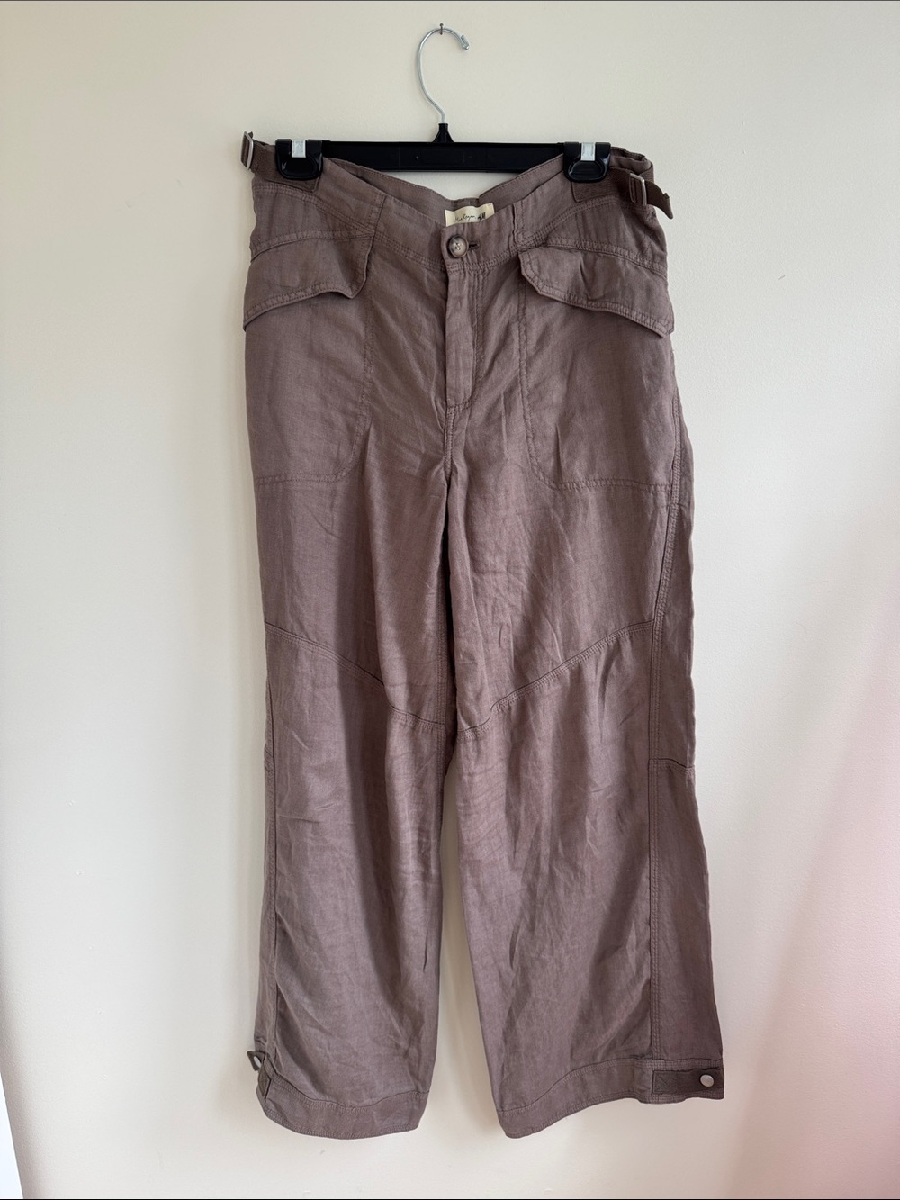 H&M Taupe Wide-Leg Women's Pants